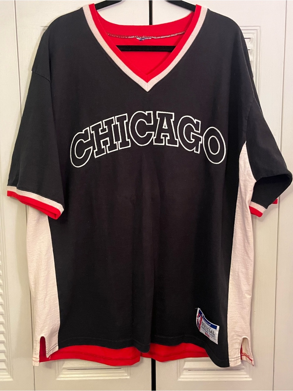 Chicago Bulls Champion NBA Official Shooting Shirt Patch Tee XL
